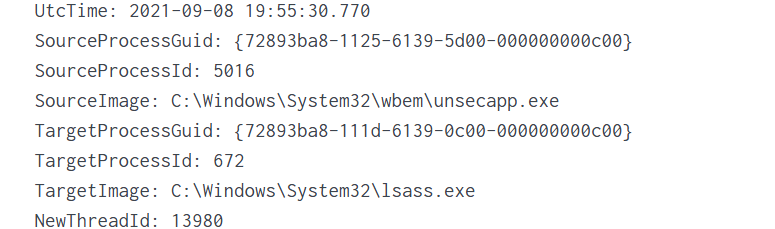 found wmi subscription accessing lsass.exe to dump creds