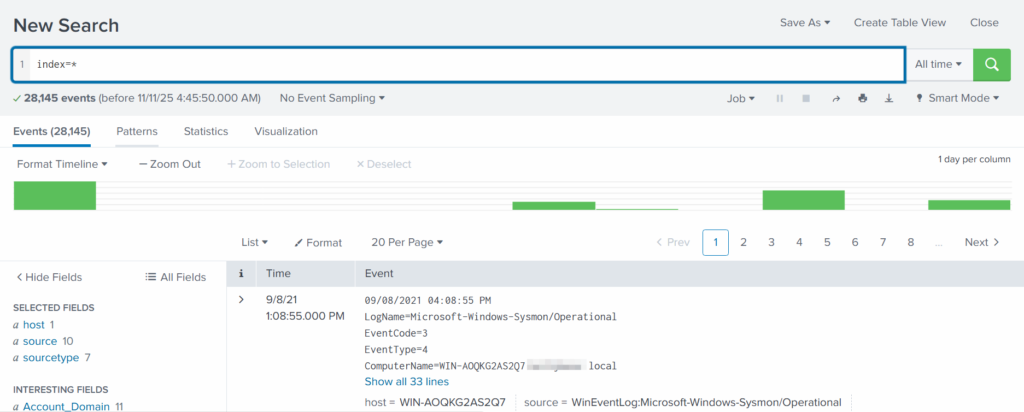 analyzing available fields on splunk