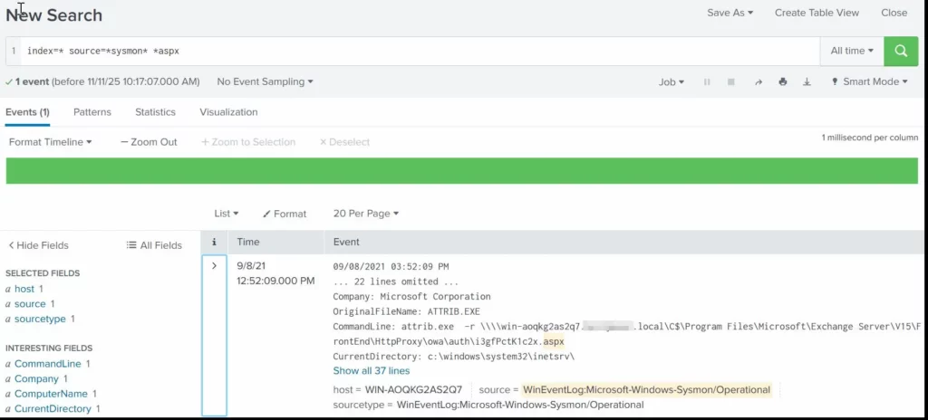 finding an aspx shell used for exchange compromise with proxyshell